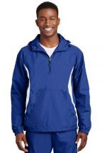 Sport-Tek Adult Unisex Full Zip Hooded Colorblock Raglan Anorak Jacket